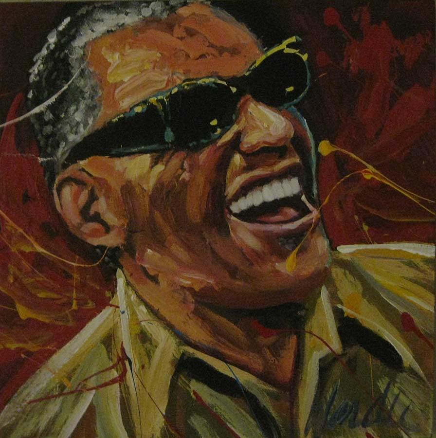 896x900 Ray Charles Painting By Michael Wardle - Ray Charles Painting