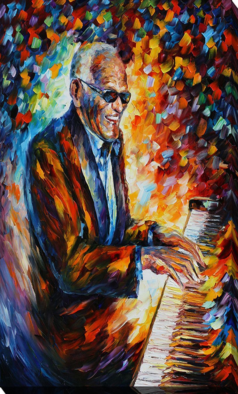 816x1350 Ray Charles By Leonid Afremov Painting Print On Wrapped Canvas - Ray Charles Painting