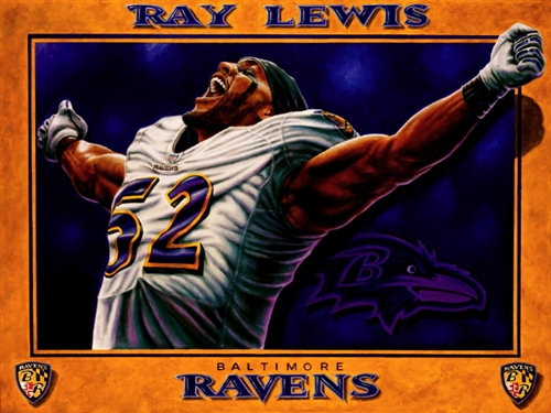 500x375 Ray Lewis Painting By John Prince - Ray Lewis Painting