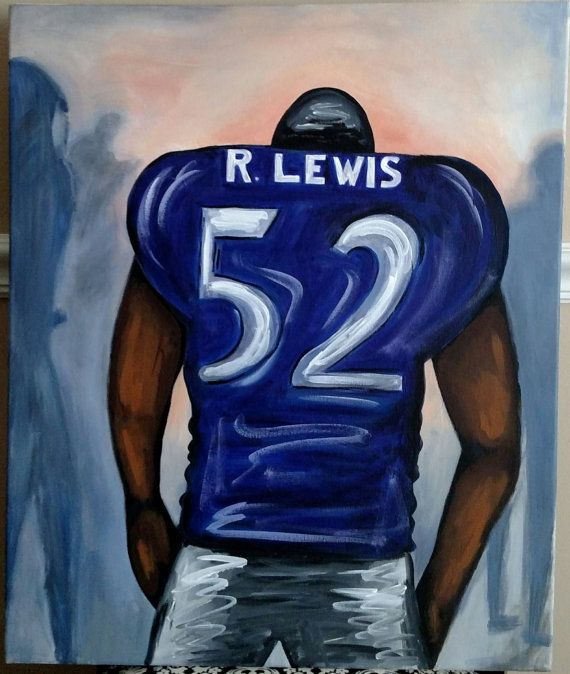 570x674 Ray Lewis Painting Ooak Baltimore Ravens Art Original By 7thgypsy - Ray Lewis Painting