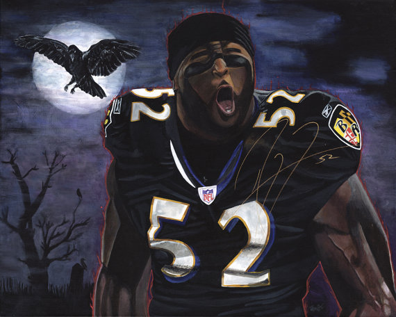 570x456 Items Similar To Ray Lewis Baltimore Ravens Ravens Art Baltimore - Ray...