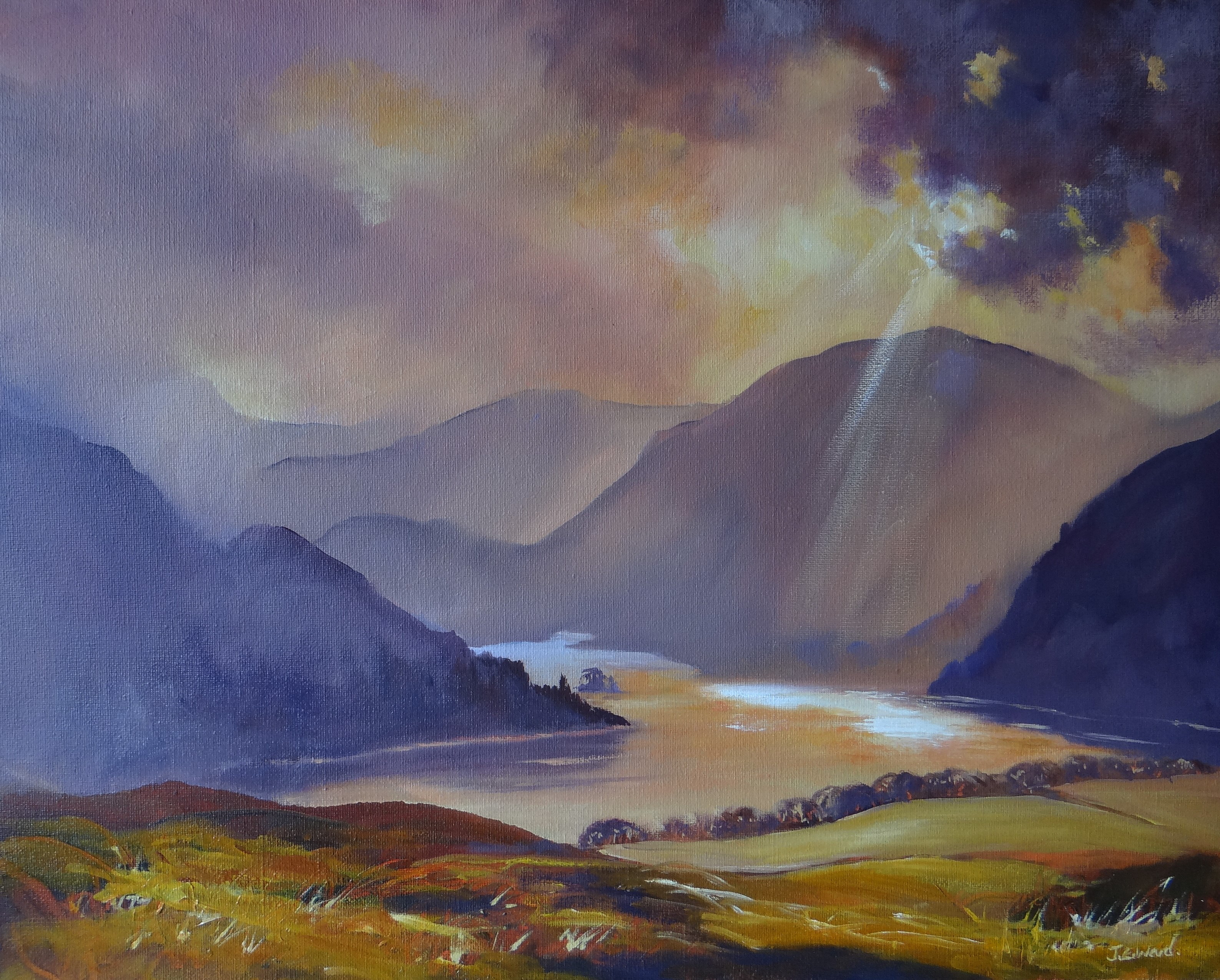 3174x2552 Ray Of Light, Ullswater Jane Ward Artist - Ray Of Light Painting