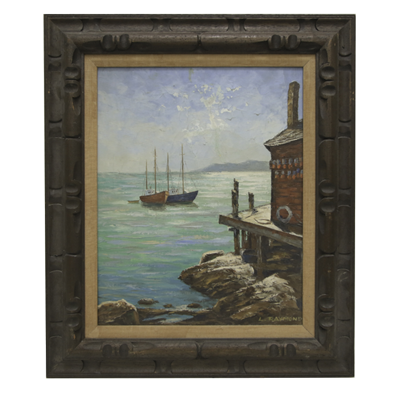 781x781 L. Raymond Acrylic Painting On Canvas Of Boats - Raymond Painting