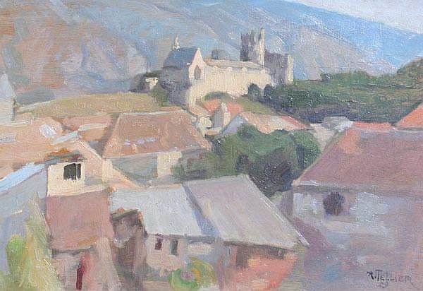 600x412 Raymond Tellier Village Painting - Raymond Painting
