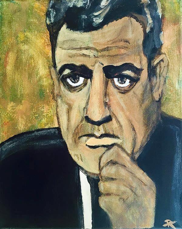 600x755 Raymond Burr As Perry Mason Painting By Rachel Trapp - Raymond Painting