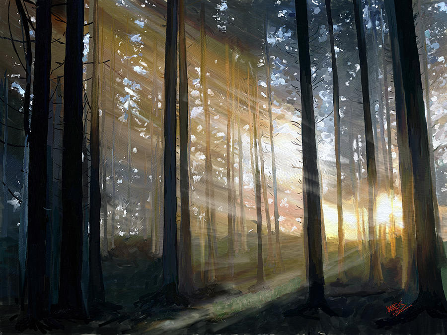 900x675 Sun Light Rays Painting By James Shepherd - Rays Painting