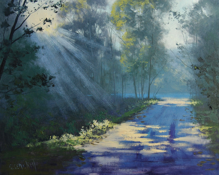 900x719 Sunrays By Artsaus - Rays Painting