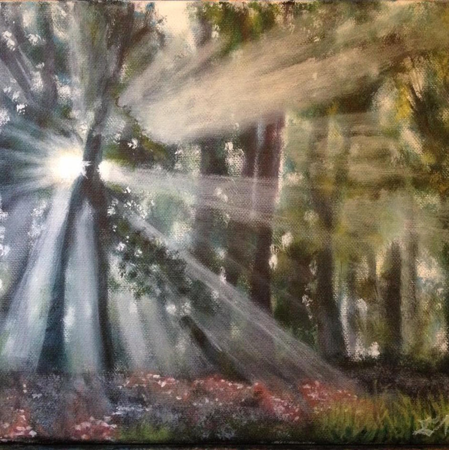 893x895 God Rays Painting By Lovsken - Rays Painting