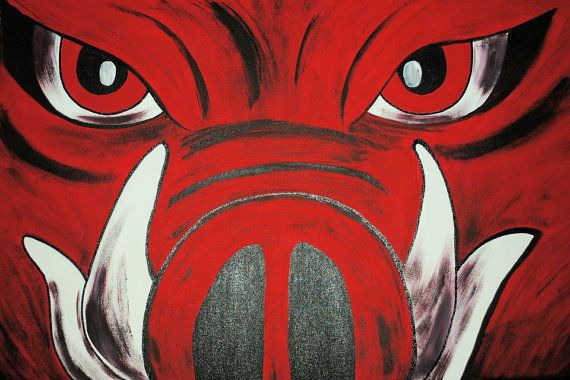 570x380 Hog Canvas. 16x20 Razorback Painting Razorback Painting - Razorback Canvas Painting