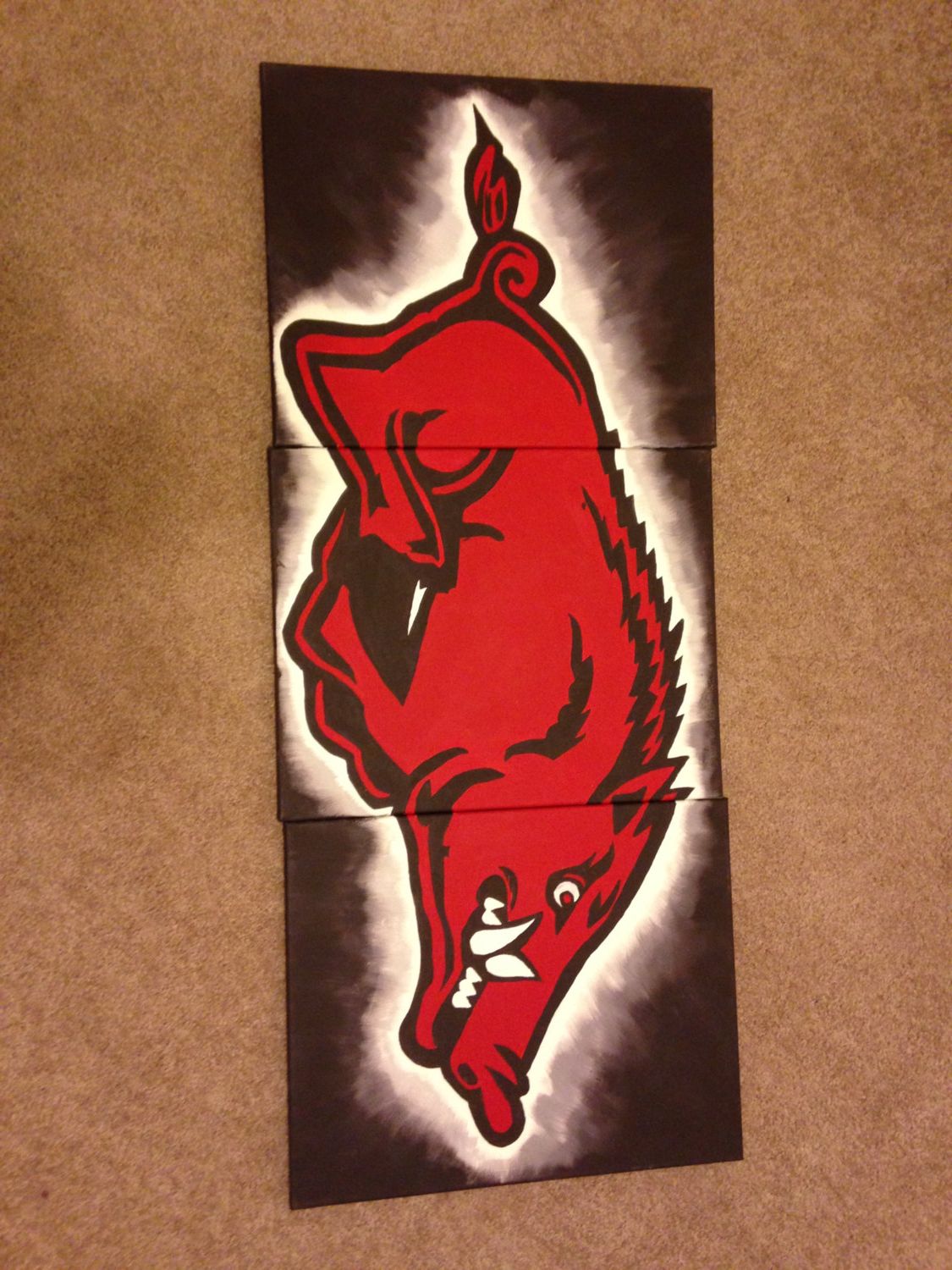 1125x1500 Arkansas Razorback Canvas Painting That's By Scribblerworks - Razorback Canvas Painting