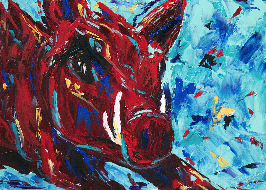 900x642 Razorback Painting By Beth Lenderman - Razorback Painting