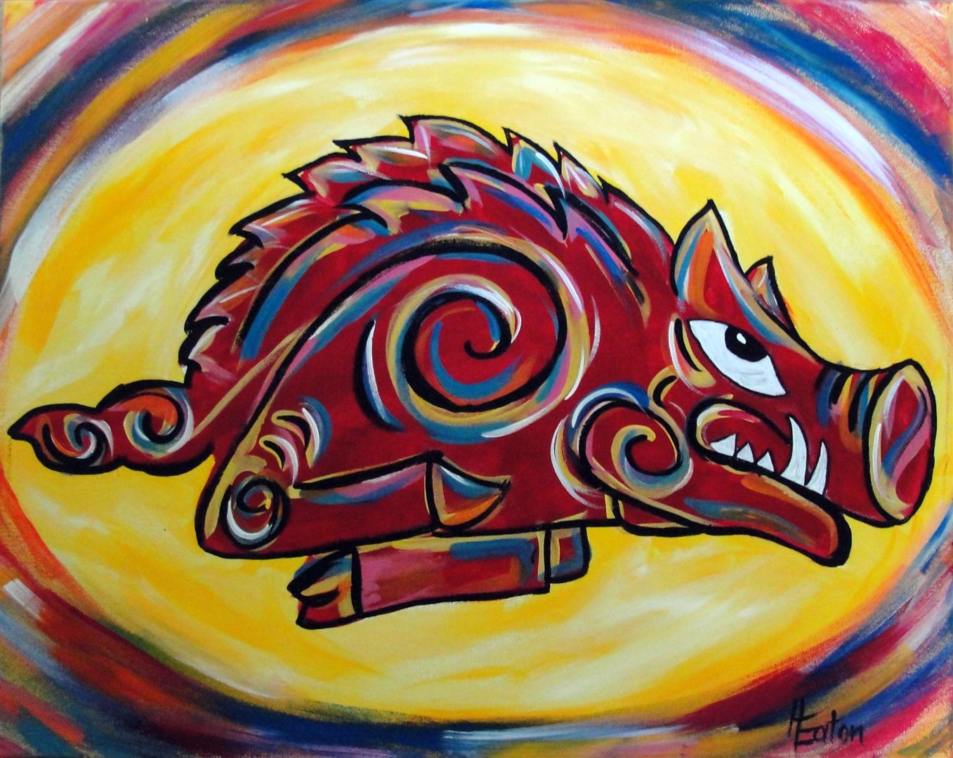 1357x1080 Word Weaver Art August 2012 - Razorback Painting