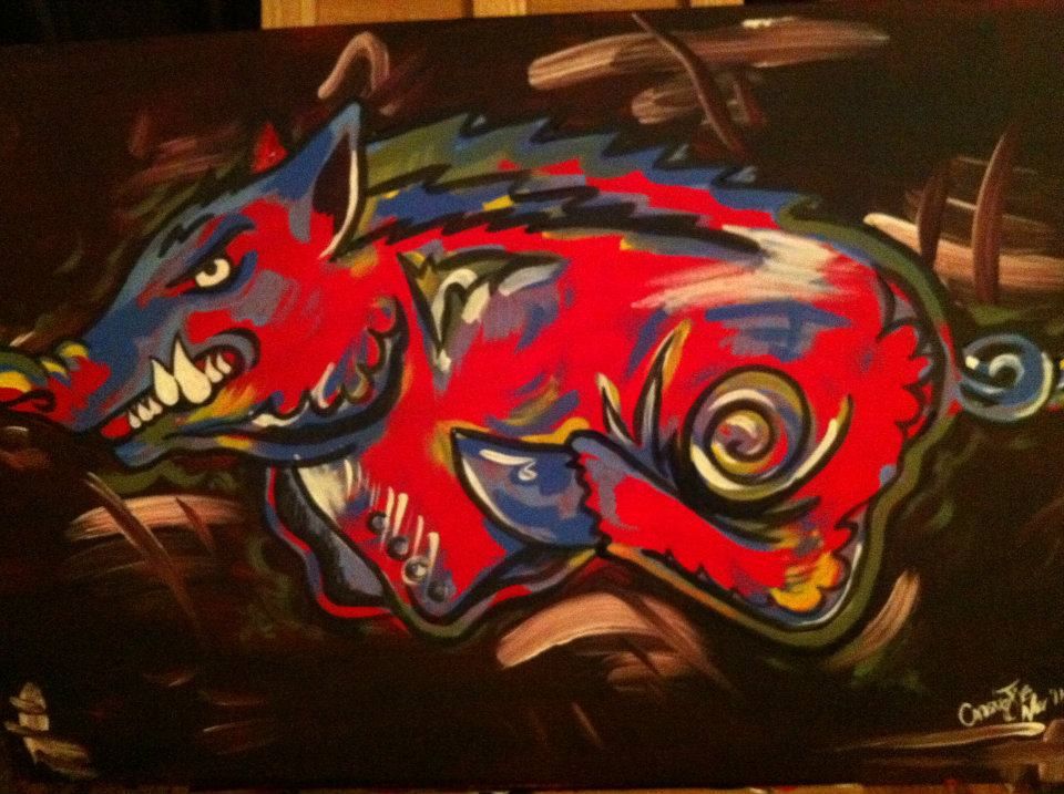 960x717 Custom Razorback Painting Reserved For Brittenla Razorback - Razorback Painting