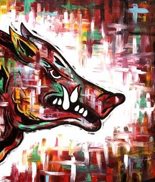 317x370 Razorback Painting Woo Pig Sooie Razorback - Razorback Painting