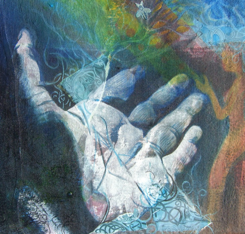 800x764 Reaching Out Painting Detail Acrylic Painting On Canvas - Reaching Hands Painting
