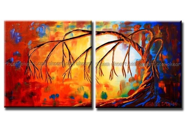 640x459 2 Panel Wall Art Reaching For The Source 100% Hand Painted Art - Reaching Painting