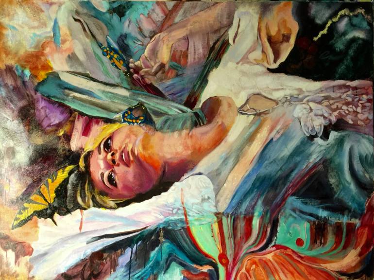 770x576 Saatchi Art Reaching Painting By Miranda Gamel - Reaching Painting