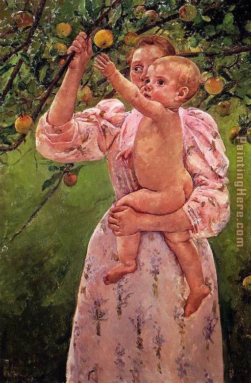 492x751 Mary Cassatt Baby Reaching For An Apple Aka Child Picking Fruit - Reaching Painting