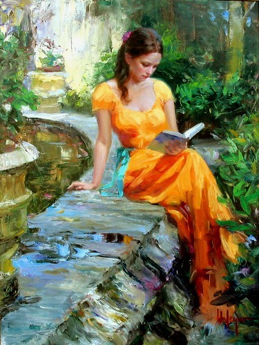 375x500 Vladimir Volegov Reading Painting Anysize 50% Off - Reading Painting