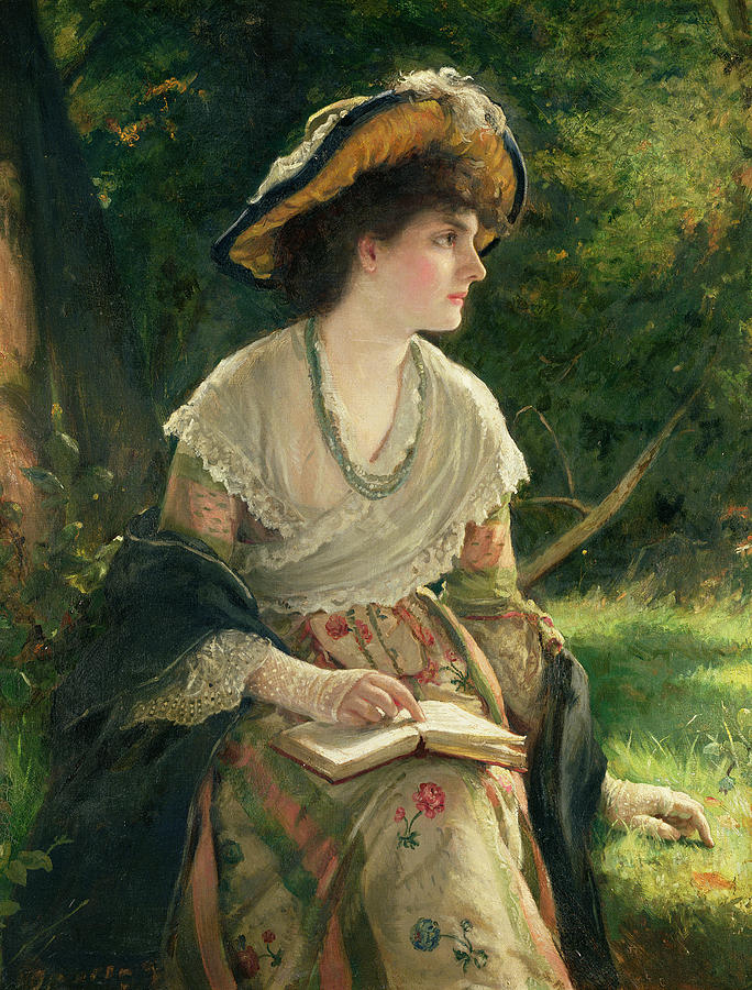 684x900 Woman Reading Painting By Robert James Gordon - Reading Painting