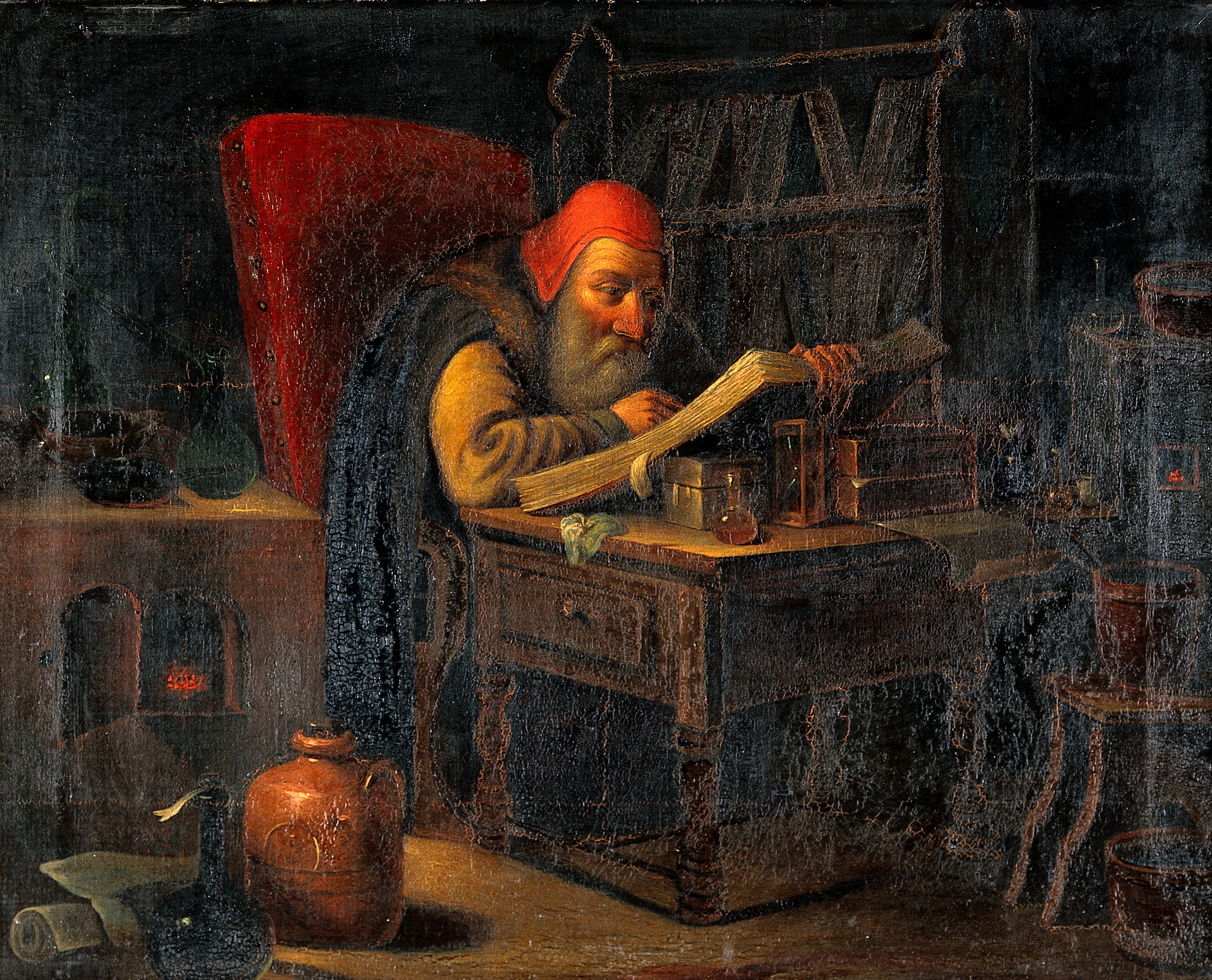 2950x2385 Filea Philosopher Reading. Oil Painting. Wellcome V0017680.jpg - Reading Painting
