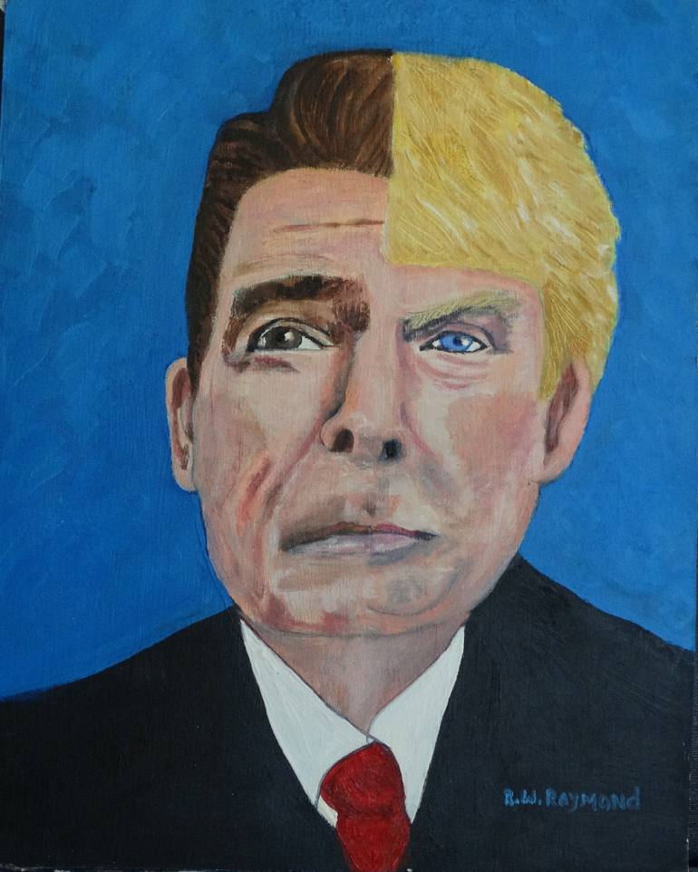770x962 Saatchi Art Reagan Trump Painting By Robert Raymond - Reagan Painting