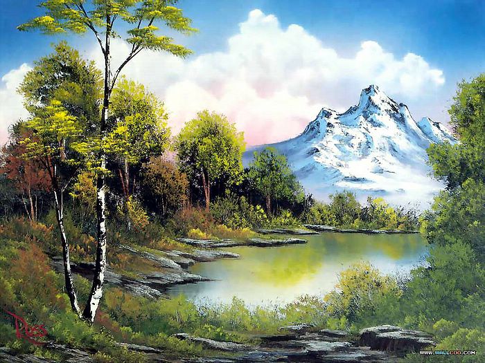 700x525 Image - Real Bob Ross Painting