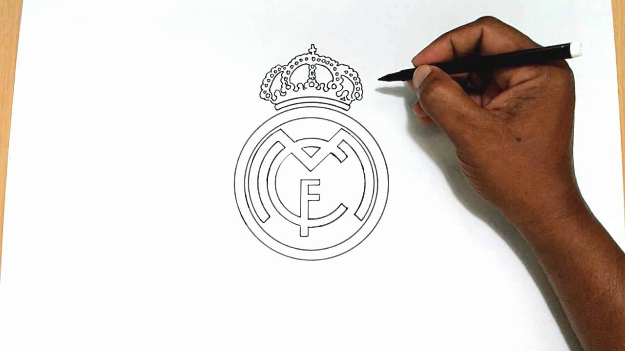 1280x720 How To Draw The Real Madrid Logo - Real Madrid Logo Painting
