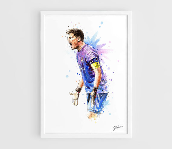 570x494 Iker Casillas Real Madrid A3 Wall Art Print Poster - Real Madrid Logo Painting