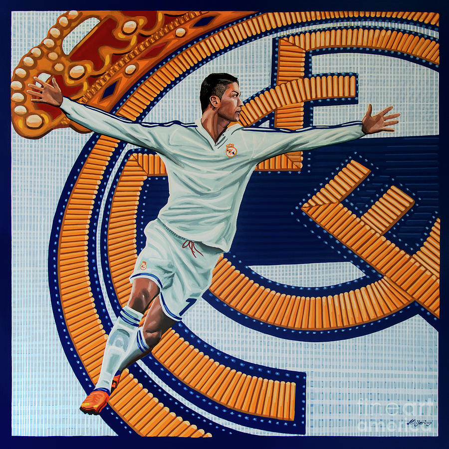 900x900 Real Madrid Painting Painting By Paul Meijering - Real Madrid Logo Painting