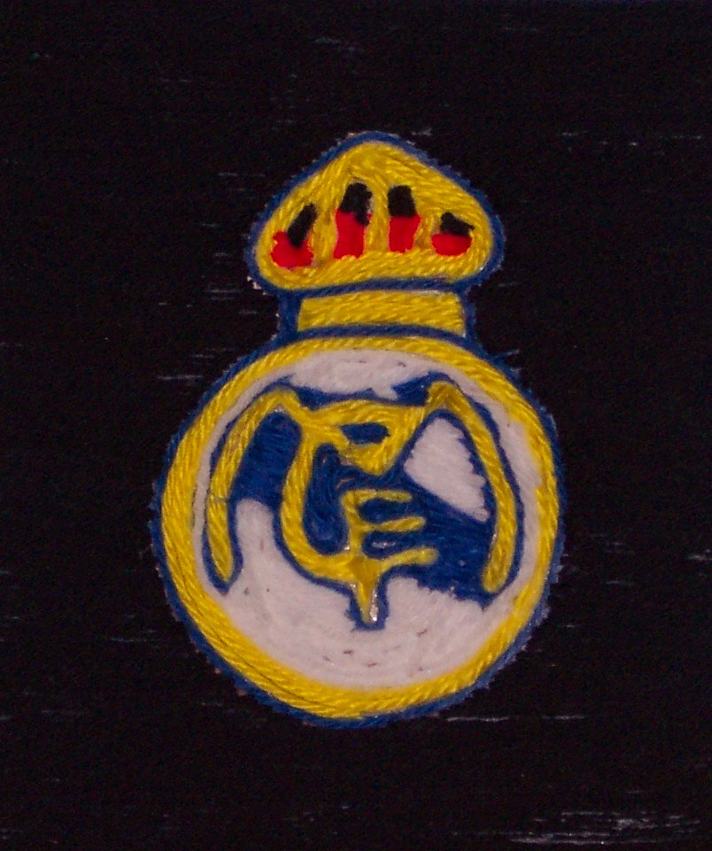 804x961 Real Madrid Yarn Painting By Aurielsong - Real Madrid Logo Painting