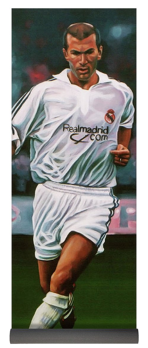 500x1171 Zidane At Real Madrid Painting Yoga Mat For Sale By Paul Meijering - Real Madrid Painting