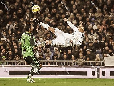 400x300 Bn162 Cristiano Ronaldo Of Real Madrid Bicycle Kick8x10 11x14 Oil - Real Madrid Painting