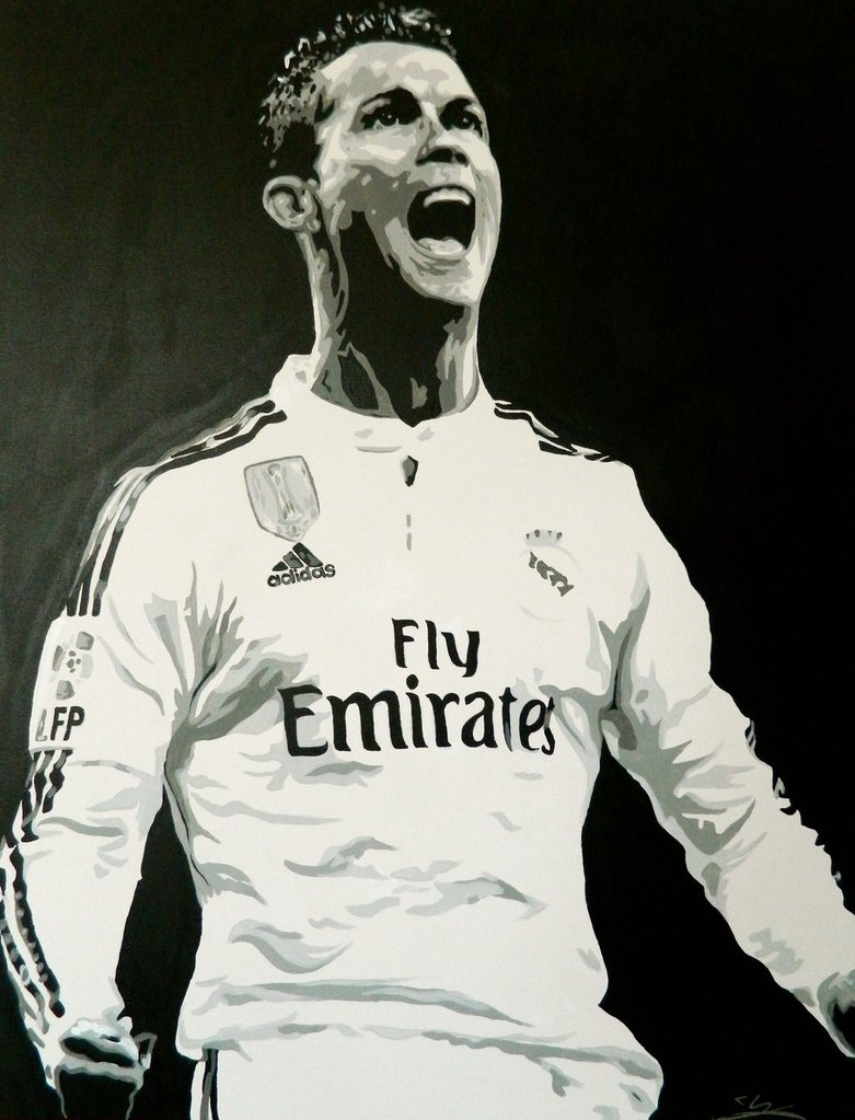 781x1023 Cristiano Ronaldo Real Madrid Painting By Scottstrachanartist - Real Madrid Painting