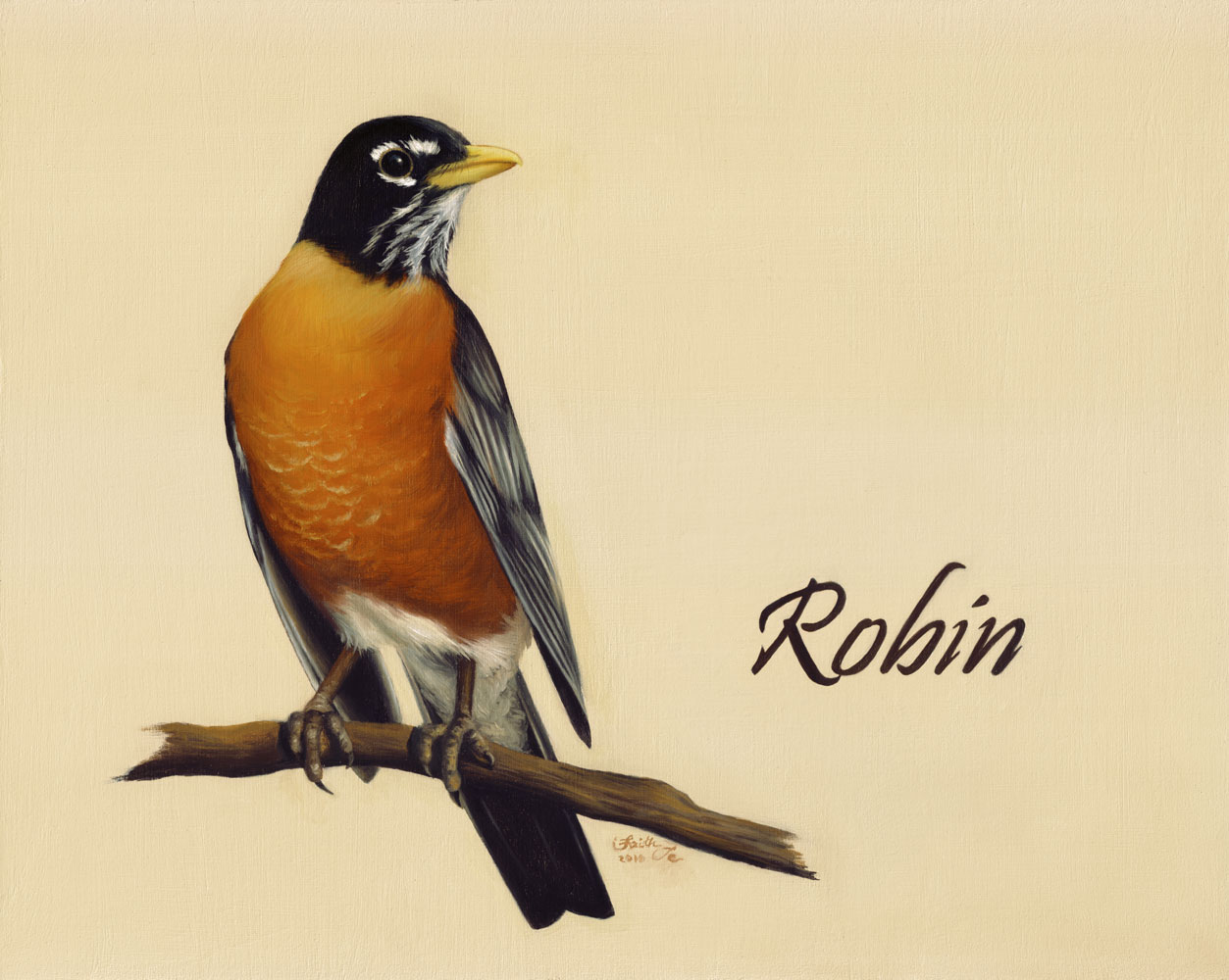 1253x1000 Robin - Realistic Bird Painting