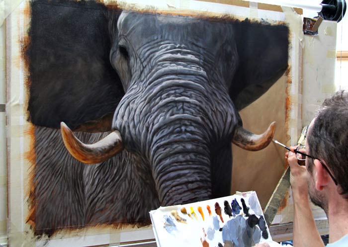 700x497 How To Paint An Elephant - Realistic Elephant Painting