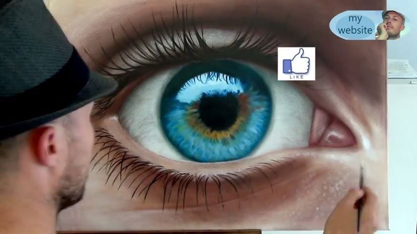 843x473 How To Draw A Realistic Eye Painting In Dry Brush (Speed Drawi - Realistic Eye Painting