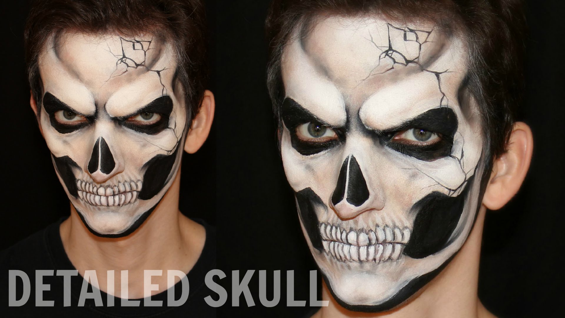 1920x1080 Realistic Skull Halloween Makeup And Face Painting Tutorial - Realistic Face Painting