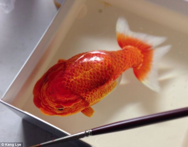 634x495 Artist Creates Stunning 3d Paintings Of Fish Using Layers Of Paint - Realistic Fish Painting