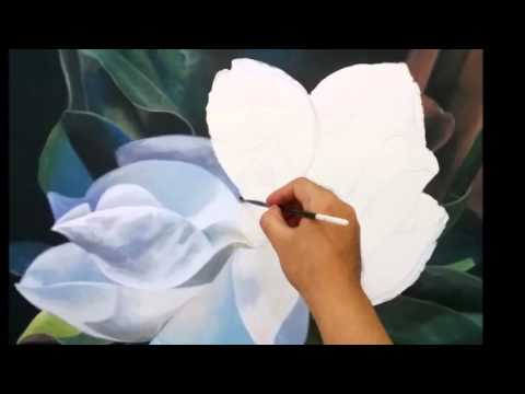 480x360 Step By Step How To Paint A Magnolia Flower In Realistic - Realistic Flower Painting