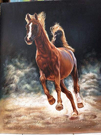 413x550 Shreejiartworks Canvas Realistic Horse Painting Amazon.in Home - Realistic Horse Painting