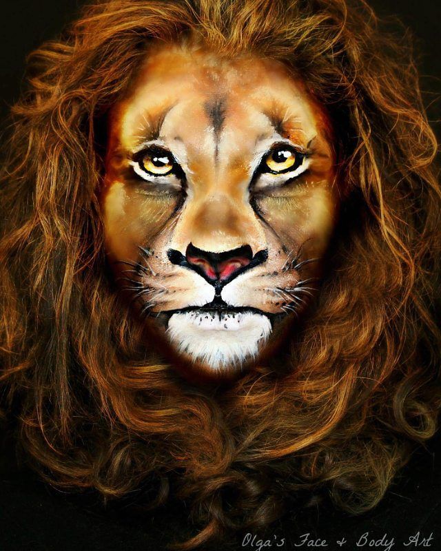 640x800 Learn How To Create An Amazing Realistic Lion Makeup Look By - Realistic Lion Painting