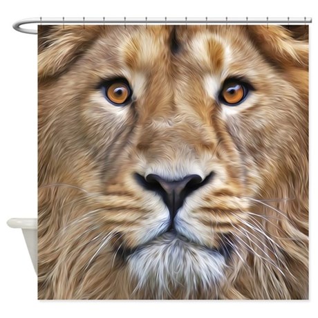 460x460 Realistic Lion Painting Shower Curtain By Bestshowercurtains - Realistic Lion Painting