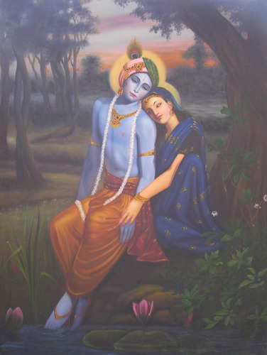 376x500 Beautiful Krishna Painting, Realistic Painting - Realistic Painting