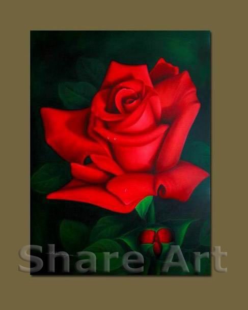 487x609 Handmade Art Oil Paintings,life Oil Painting,oil Painting - Realistic Rose Painting