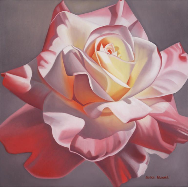 771x768 Radiant By Susan Landino Edwards Flower Art - Realistic Rose Painting