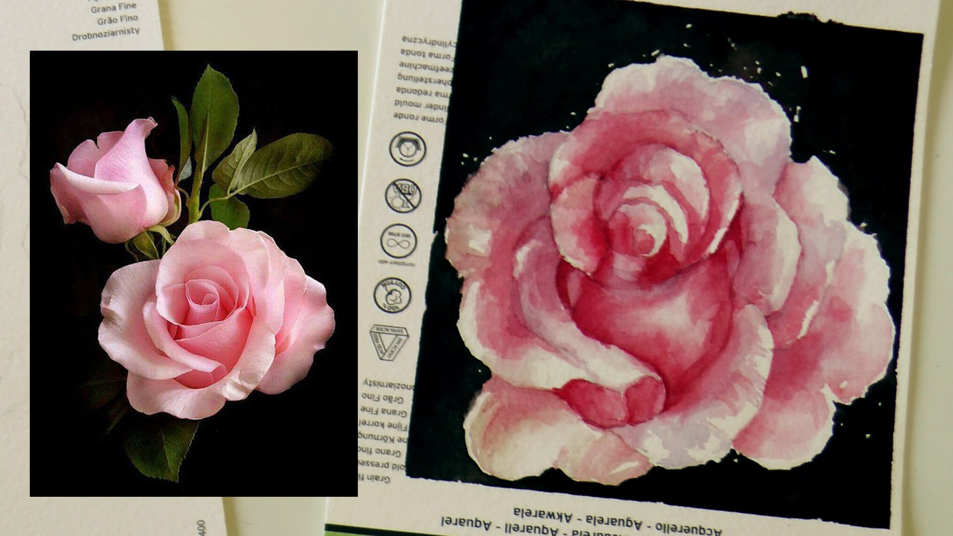 1920x1080 Watercolor Tutorial How To Paint A Realistic Rose And How To Draw - Realistic Rose Painting