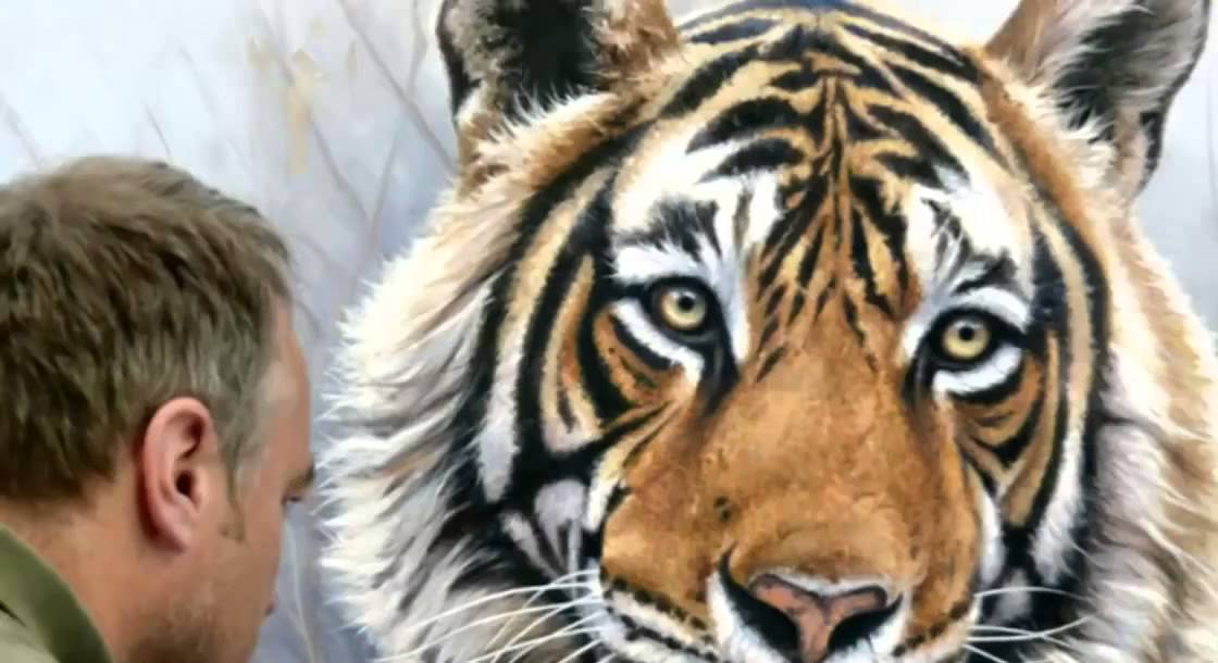 1120x610 Super Amazing Painting 3d - Realistic Tiger Painting