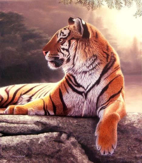 468x535 El Dorado Paintings - Realistic Tiger Painting