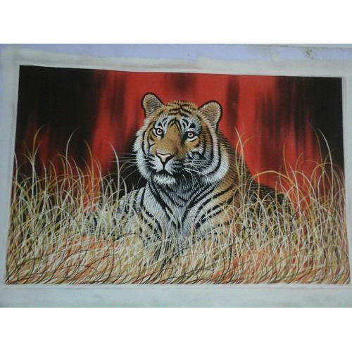500x500 Multicolor Realistic Tiger Painting, Rs 9600 Piece, Om Art Wild - Realistic Tiger Painting